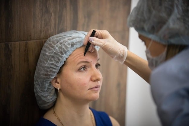 Illustration of the recovery timeline after brow lift surgery